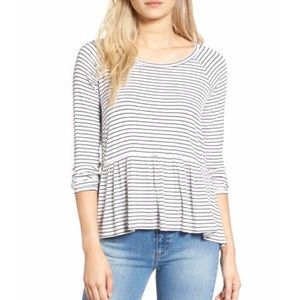 BP Stripe Peplum Tee